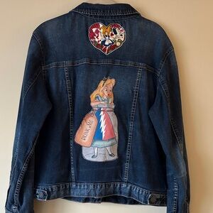 Grateful Dead inspired “Alice” Dark Blue Denim Repurposed Jacket